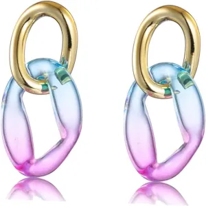 1 Pair Contrast Dangle Earrings for Women Fashion Pendant Loop Earrings Chic Minimalist Jewelry Set for Daily or Wedding Occasions
