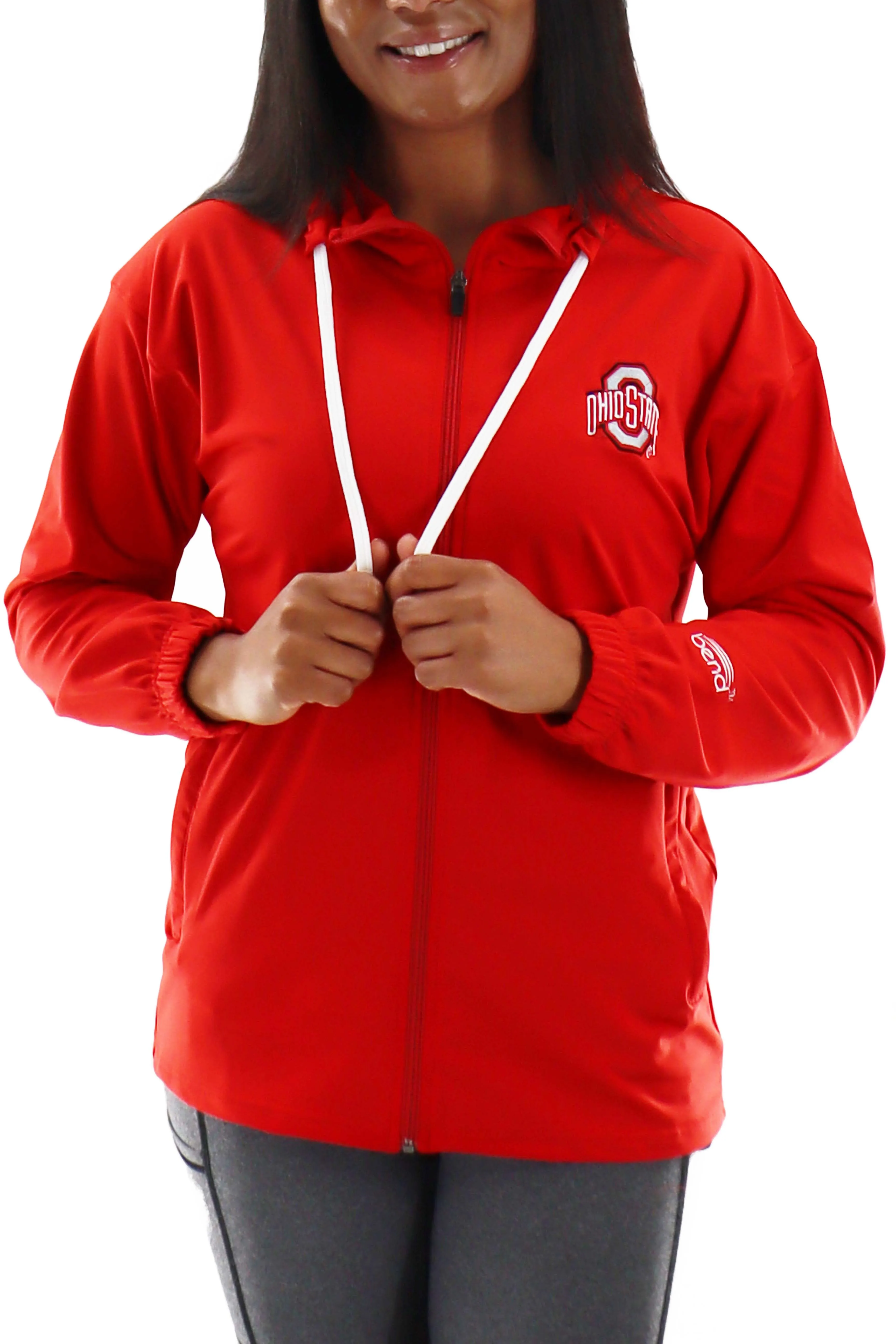 2011 - Ohio State Buckeyes Full Zip Snorkel Neck Hoodie - Red