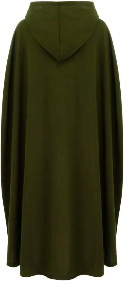 2023 Fall Fashion Windproof Hooded Open Front Cardigan, Women Long Poncho Cape Coat Winter Cloak Trench Outwear Jacket