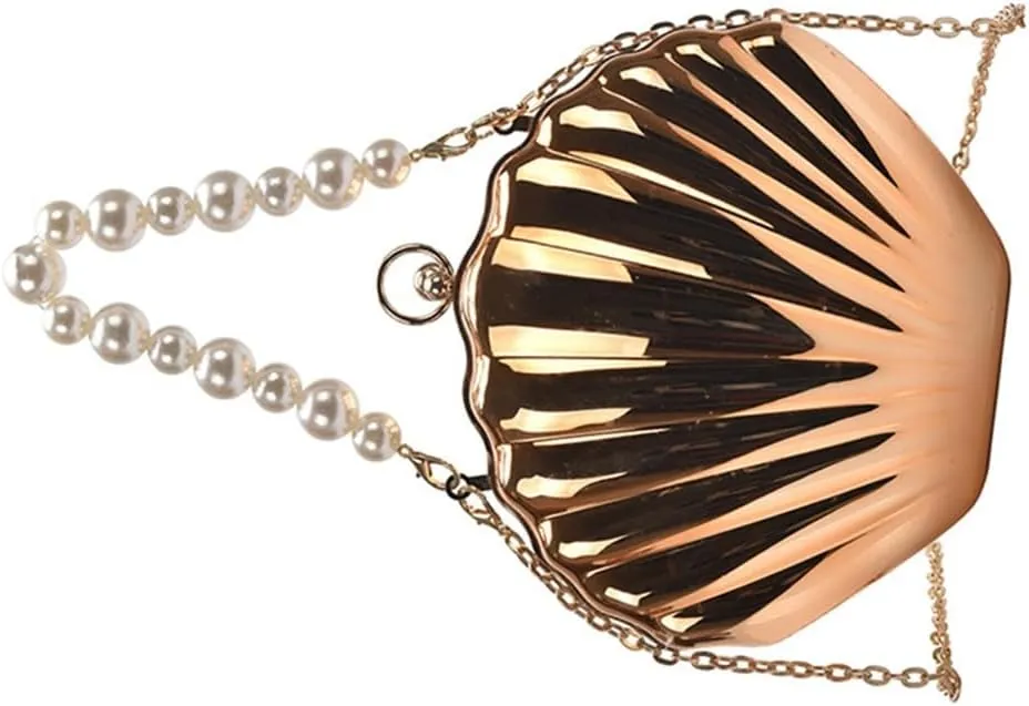 2024 NEW Evening Bag for Girl Women Shell Bag Pearl Handle Crossbody Bag Party Wedding Clutches Handbag Chain Bag
