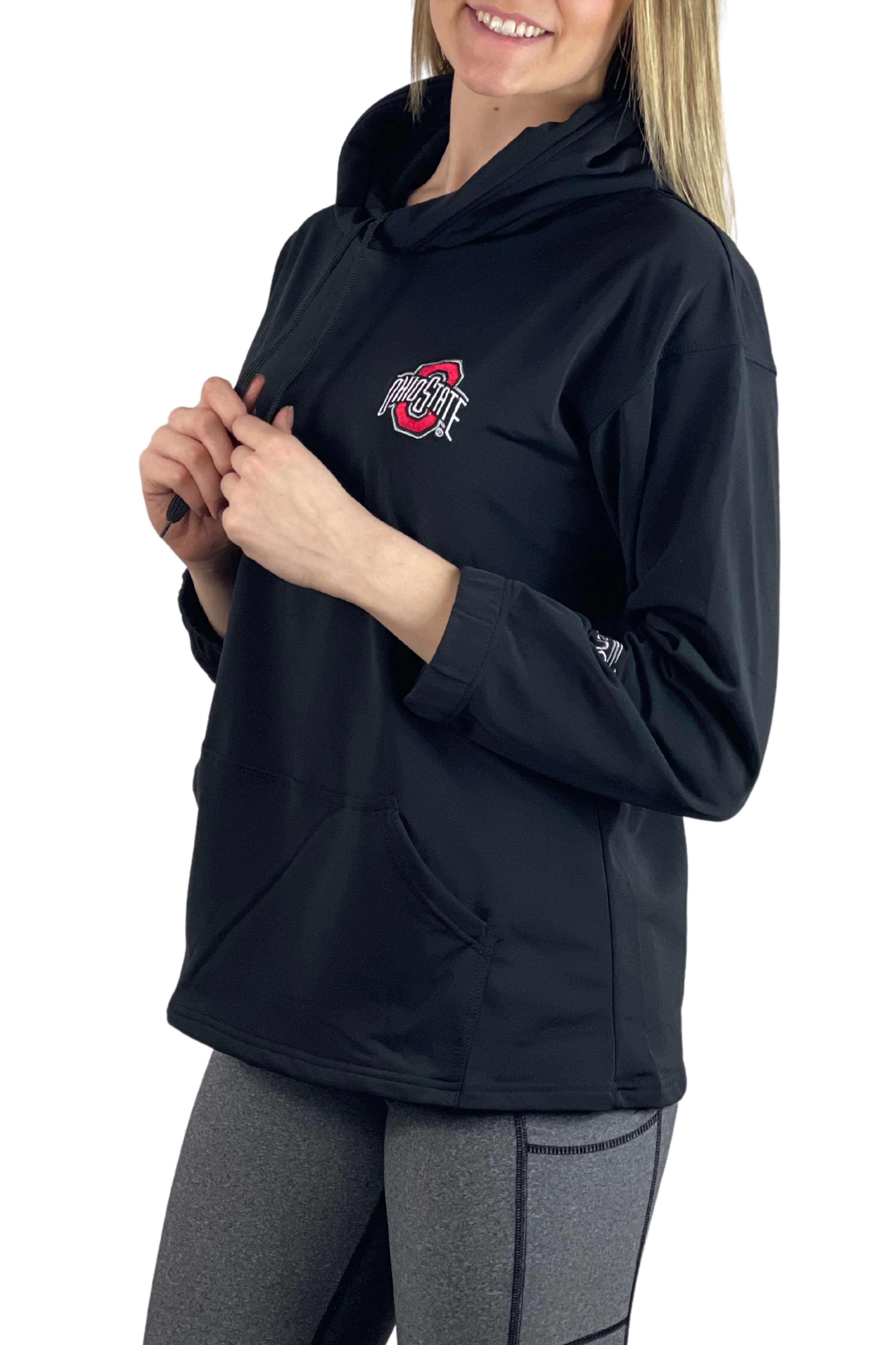 2203 - Ohio State Athletic O Snorkel Neck Hoodie/Black