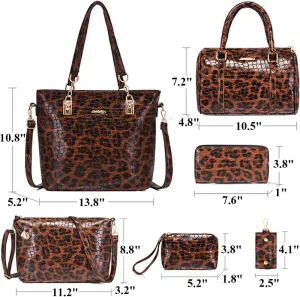 6Pcs Handbags and Purse Set for Women PU Leather Shoulder Tote Bag Crossbody Bag
