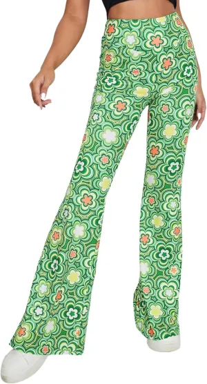 70s Flare Pants for Women - EDC Rave Festival Outfit High Waist Bell Bottom Boho Cute Groovy Disco Trousers