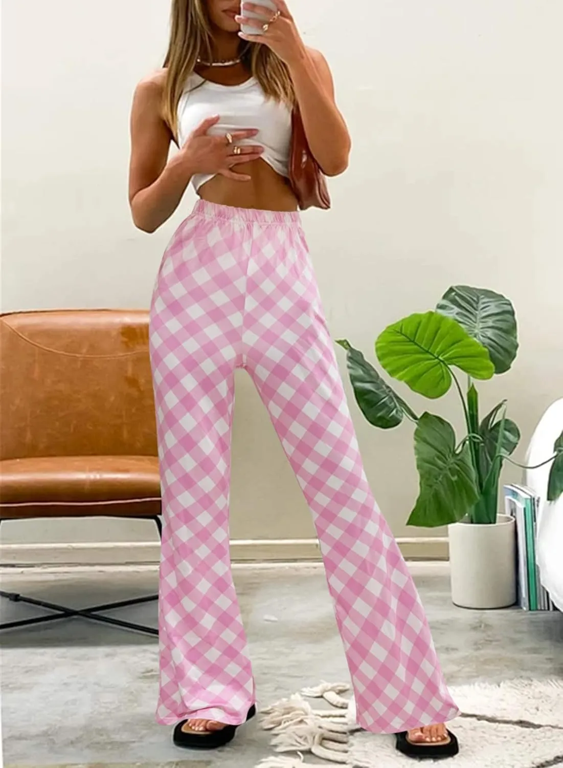 70s Flare Pants for Women - EDC Rave Festival Outfit High Waist Bell Bottom Boho Cute Groovy Disco Trousers