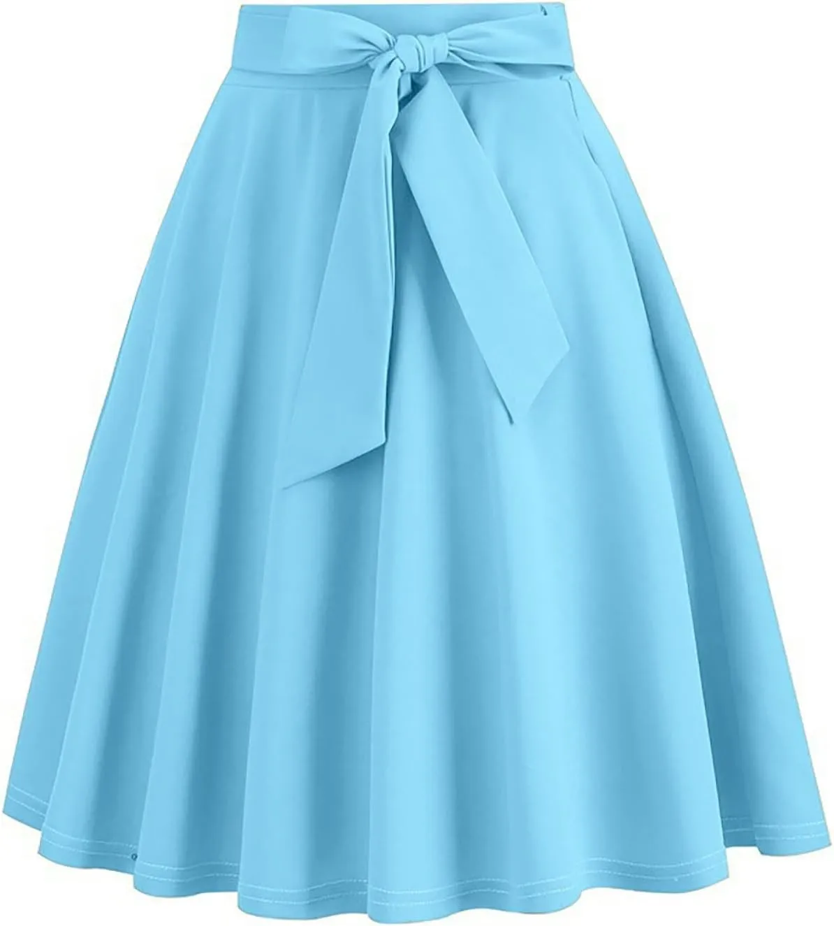 A Line Midi Skirts Women High Waist Pleated Skirts Flowy Vintage Skirts Business Casual Skirts Cocktail Party Skirt