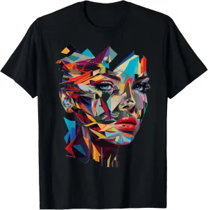 Abstract Colorful Woman Art Face Graphic Tees for Men Women T-Shirt