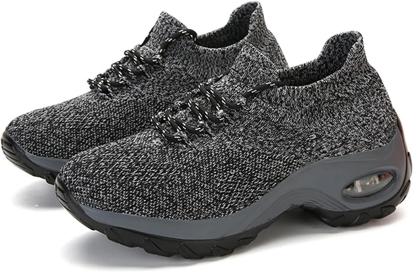 Aceptolcom Women Slip On Walking Shoes Breathable Non Slip Work Shoes Comfortable Air Cushion Orthopedic Sneakers with Arch Support