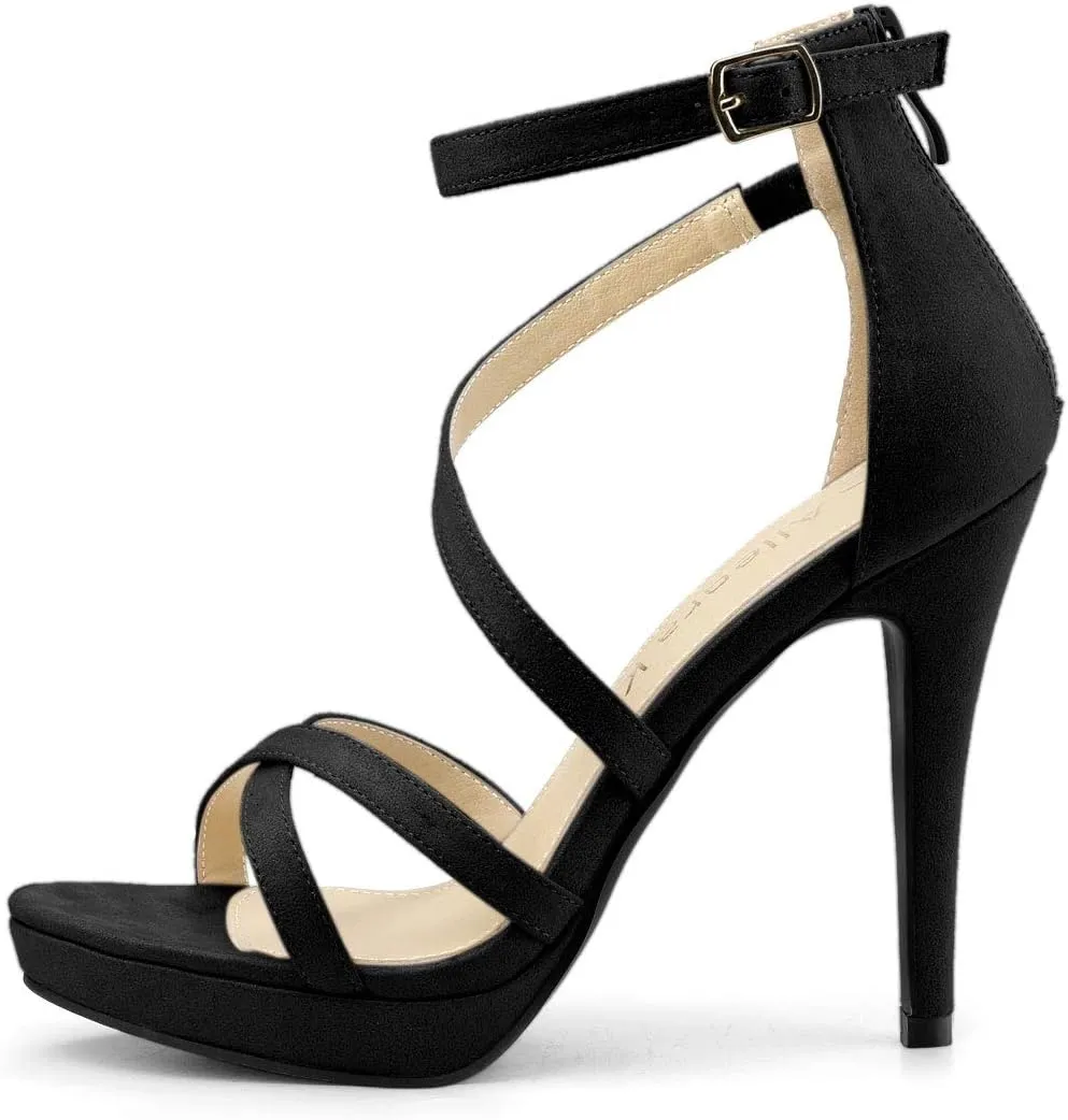 Allegra K Women's Strappy Platform Stiletto Heels Sandals