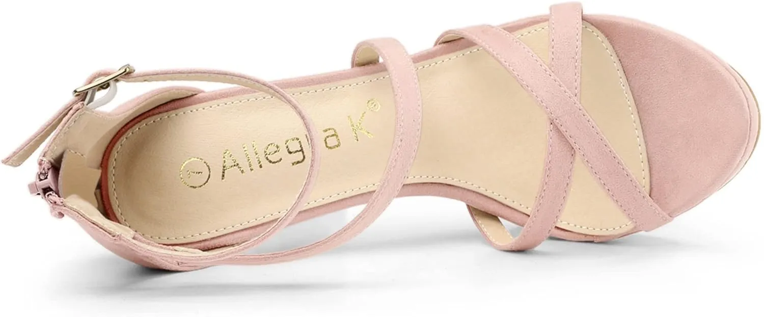 Allegra K Women's Strappy Platform Stiletto Heels Sandals