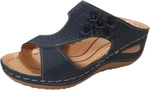 AMDBEL Womens Orthopedic Sandals With Arch Support,Sandals Women Dressy Summer Flat,Womens Sandals Orthopedic Open Toe Sandals Retro Anti Slip Breathable Shoes Beach Travel Sandals 01