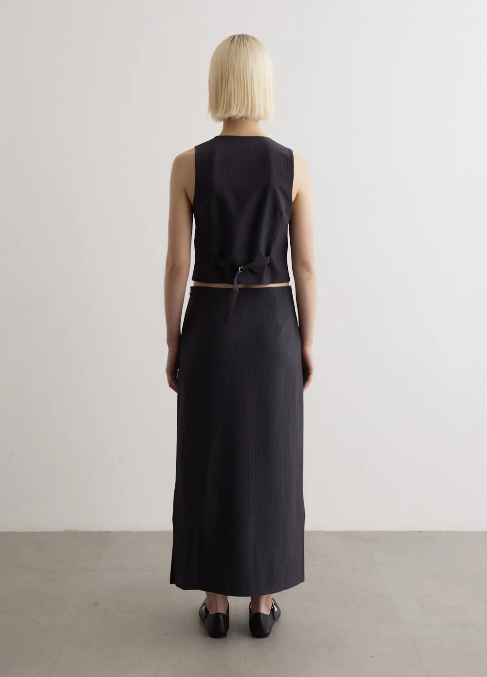 Angel Satin Pinstripe Skirt