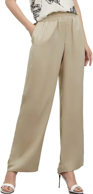 ASSUAL Wide Leg Pants for Women, High Elastic Waist, Silky, Flowy Long Palazzo Trousers with Pockets Casual All Day Wear