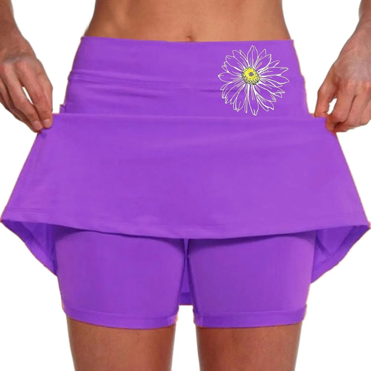 Athletic Skirts Women with Shorts with Pockets Tummy Control Tennis Skorts Workout Yoga Golf Running Summer Clothes
