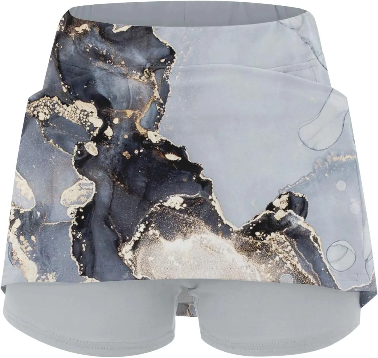 Athletic Tennis Skorts for Woman Floral Print High Waisted Skirts Summer Golf Yoga Skirt with Shorts Underneath