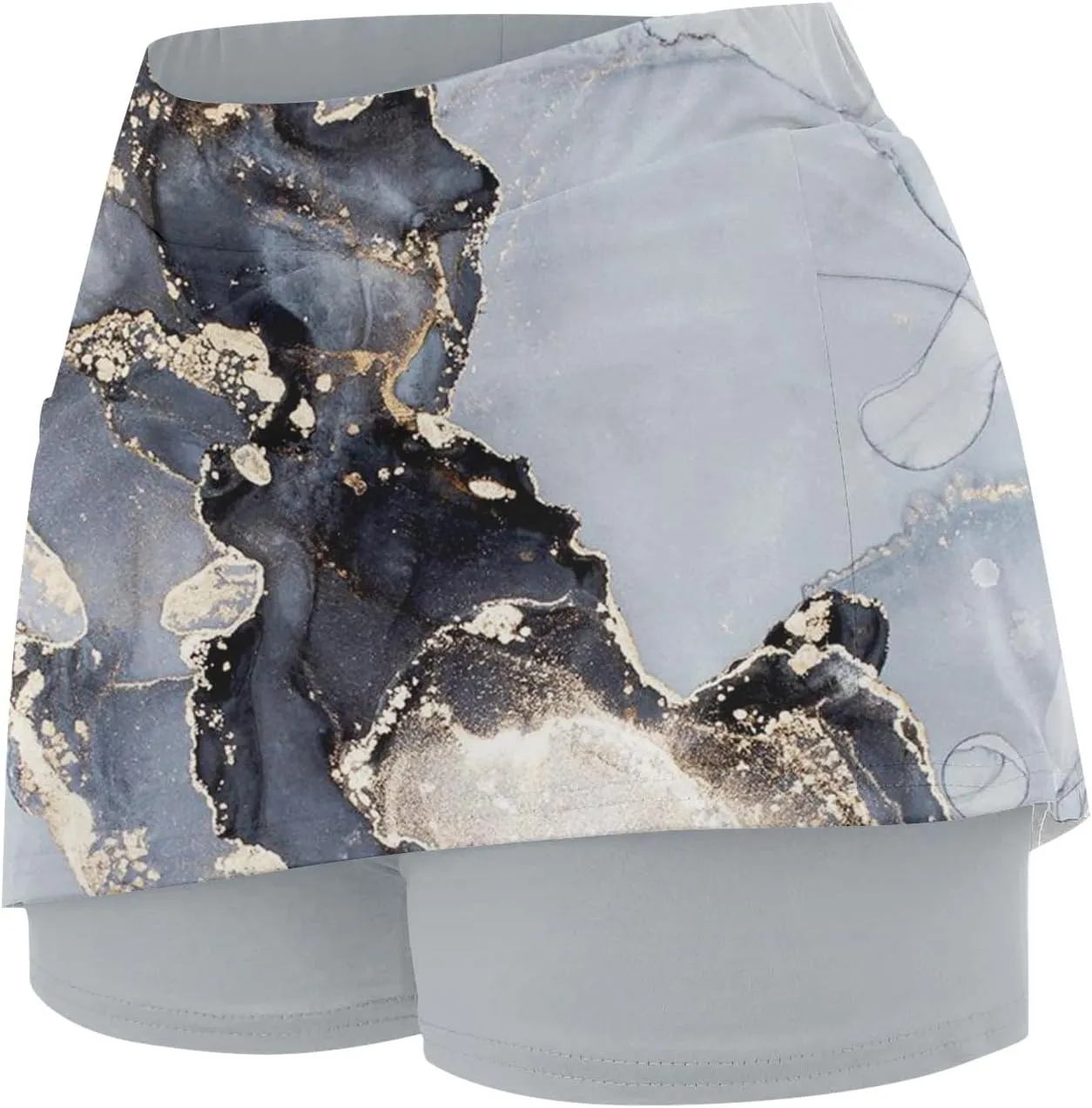 Athletic Tennis Skorts for Woman Floral Print High Waisted Skirts Summer Golf Yoga Skirt with Shorts Underneath