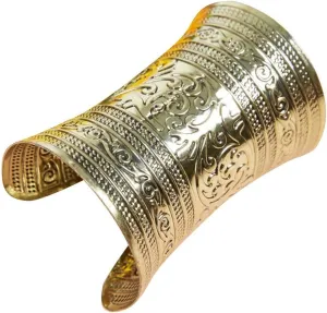AvaCostume Bronze Tribal Gold Cuff Bracelet for Cosplay or Belly Dance