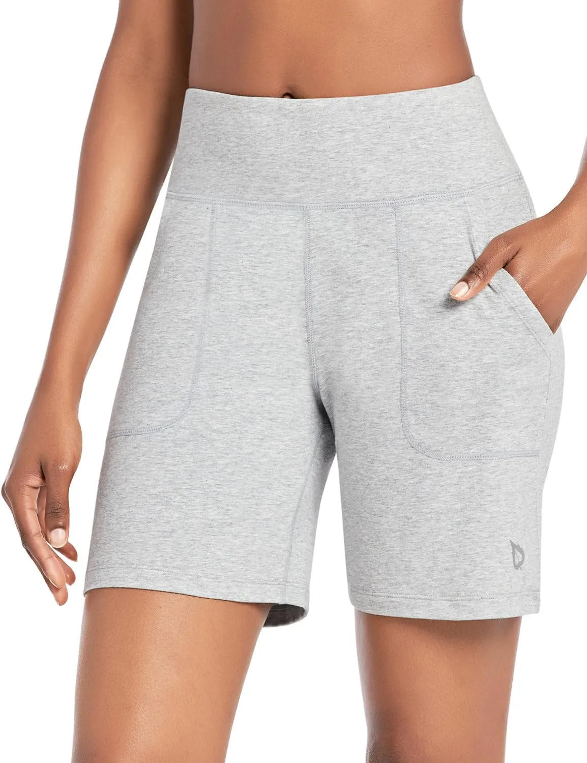 baleaf Bermuda Shorts for Women High Waisted 7'' Athletic Long Workout Running Shorts with 3 Pockets