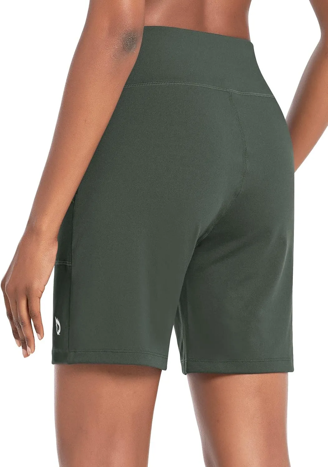 baleaf Bermuda Shorts for Women High Waisted 7'' Athletic Long Workout Running Shorts with 3 Pockets