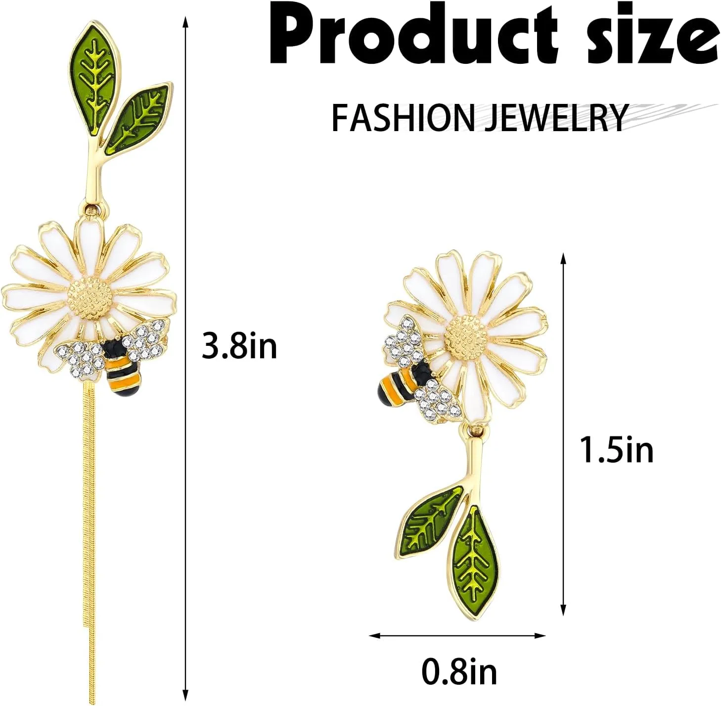 Bee Earrings for Women Gold Honeycomb Bumble Bee Dangle Hoop Earrings Cute Enamel Bee Statement Jewelry Gift