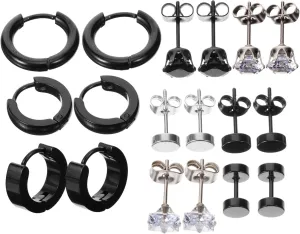 BESTYASH Earrings for Women 9 Pairs Hoop Earrings Set Zirconia Earrings Stylish Minimalist Jewelry