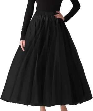 Birthday Tutu Adult A-Line Tulle Skirt Bridesmaid Petticoat Tutu for Women Flare Skirt Black Tutu Skirt for Women