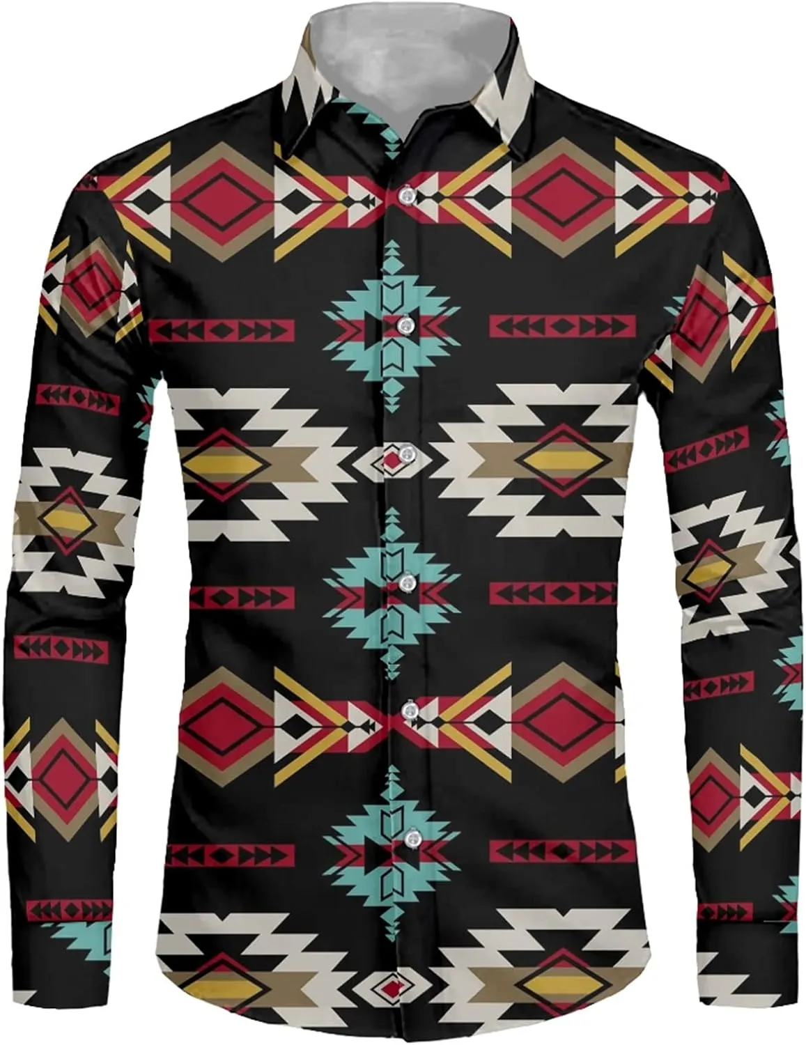 Biyejit Men's Muscle Fit Dress Shirts Wrinkle-Free Long Sleeve Casual Button Down Shirt Size XS-6XL