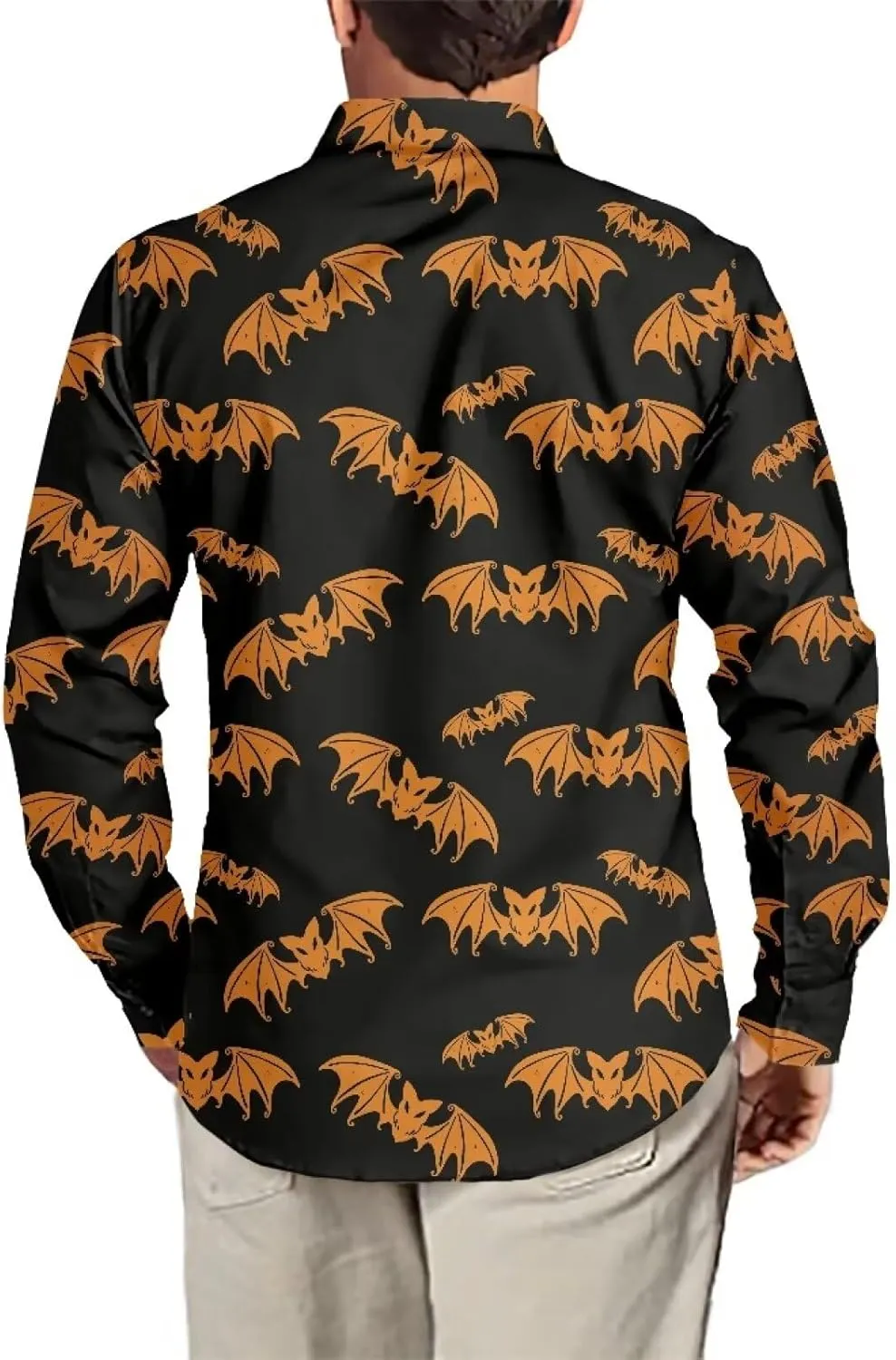 Biyejit Men's Shirt Long Sleeves Novelty Printed Button Down Dress Shirts Regular Fit XS-6XL