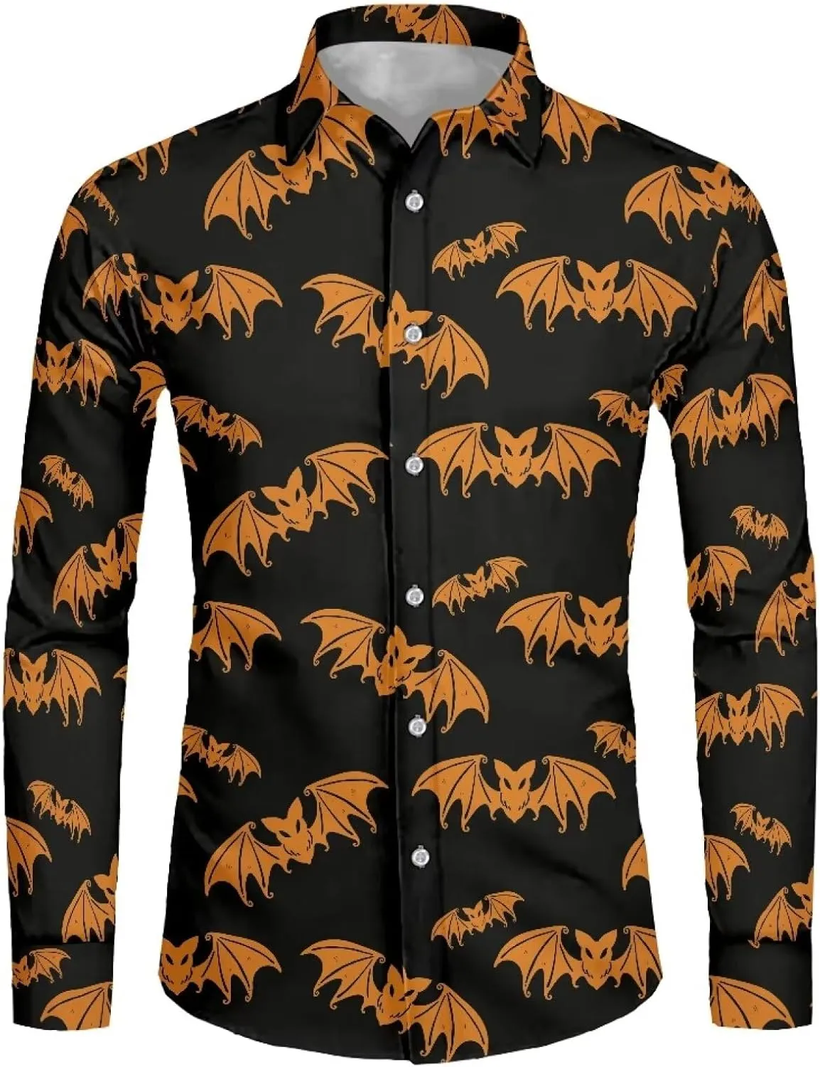 Biyejit Men's Shirt Long Sleeves Novelty Printed Button Down Dress Shirts Regular Fit XS-6XL