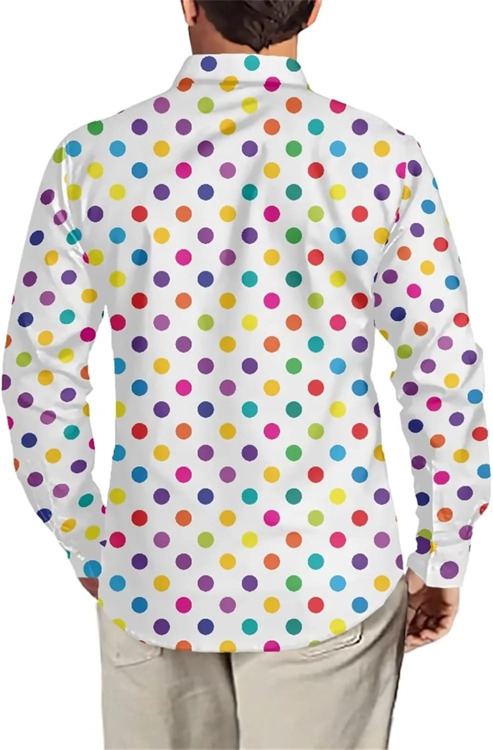 Biyejit Men's Shirt Long Sleeves Novelty Printed Button Down Dress Shirts Regular Fit XS-6XL
