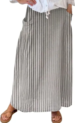 Boho Floral Maxi Skirts Women Elastic High Waist Tiered Pleated Flowy Long Summer Casual Beach Skirt