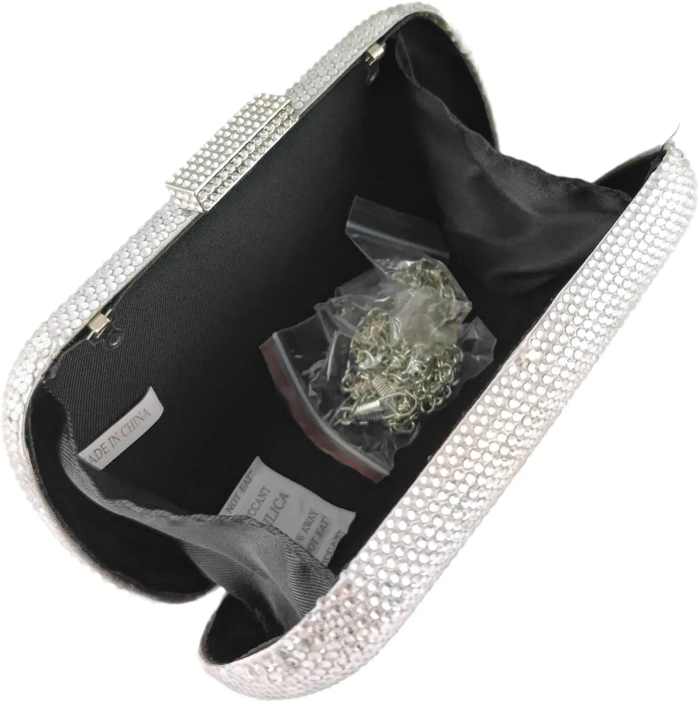 Boutique De FGG Bling Evening Bags and Clutches for Women Formal Party Crystal Clutch Bag Wedding Rhinestone Handbags,Mini