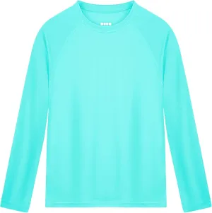 Boys Rash Guard Long Sleeve UPF 50  Kids Swim Shirts Youth Quick Dry Sun Water Shirt for Fishing