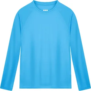 Boys Rash Guard Long Sleeve UPF 50  Kids Swim Shirts Youth Quick Dry Sun Water Shirt for Fishing