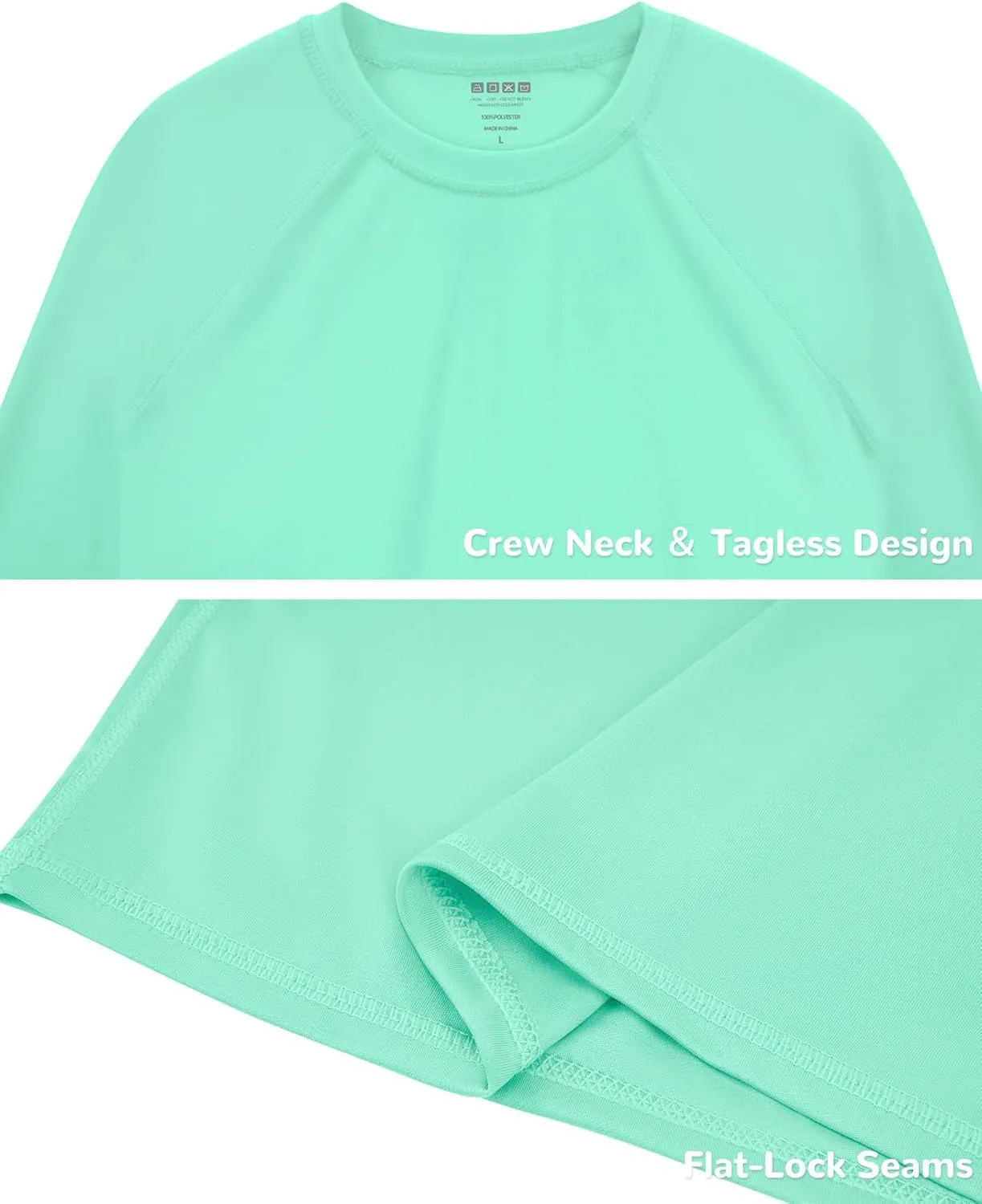 Boys Rash Guard Long Sleeve UPF 50  Kids Swim Shirts Youth Quick Dry Sun Water Shirt for Fishing