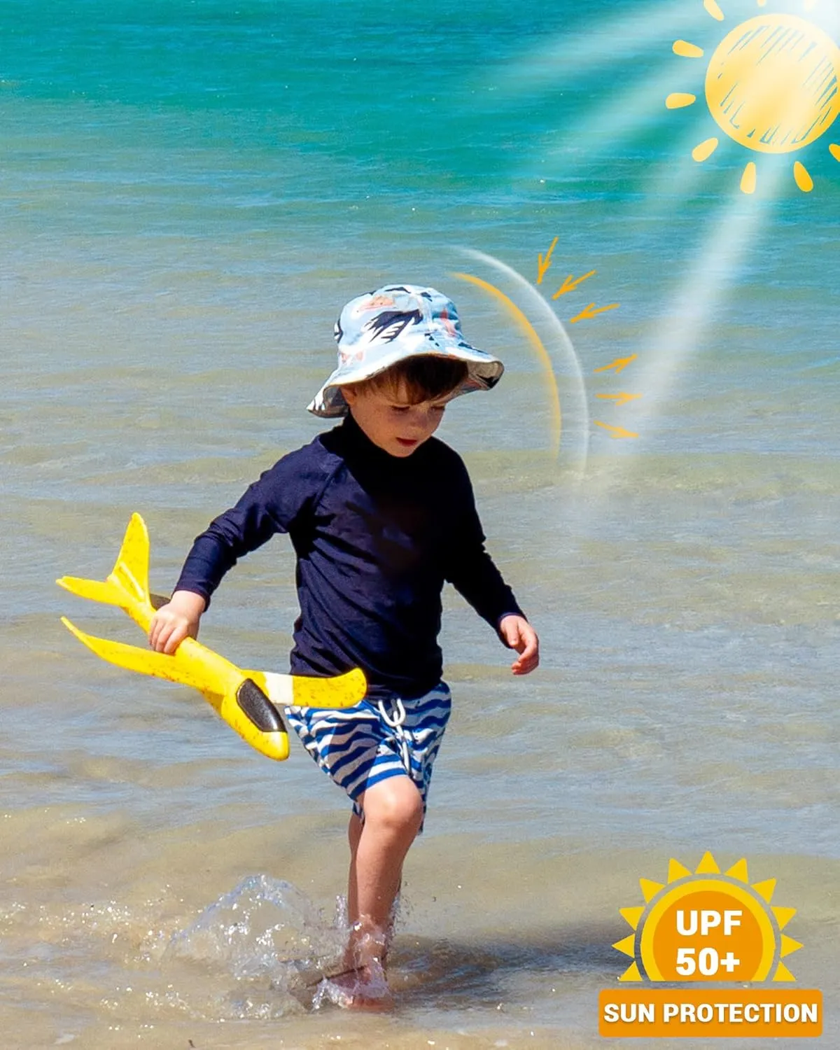 Boys Rash Guard Long Sleeve UPF 50  Kids Swim Shirts Youth Quick Dry Sun Water Shirt for Fishing