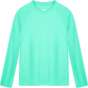 Boys Rash Guard Long Sleeve UPF 50  Kids Swim Shirts Youth Quick Dry Sun Water Shirt for Fishing
