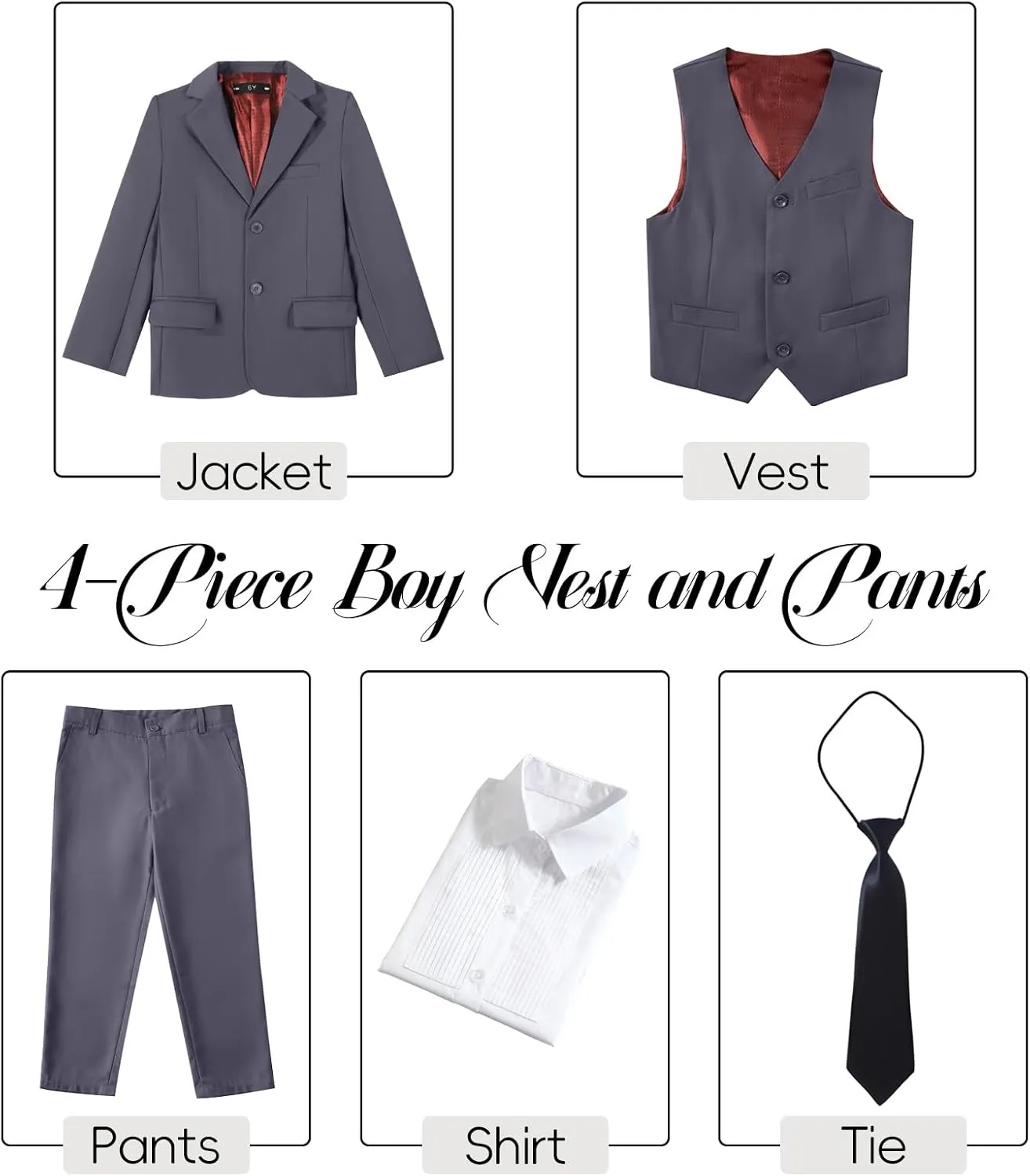 Boys Suits for Kids Formal Dress Suit Set Complete Outfit