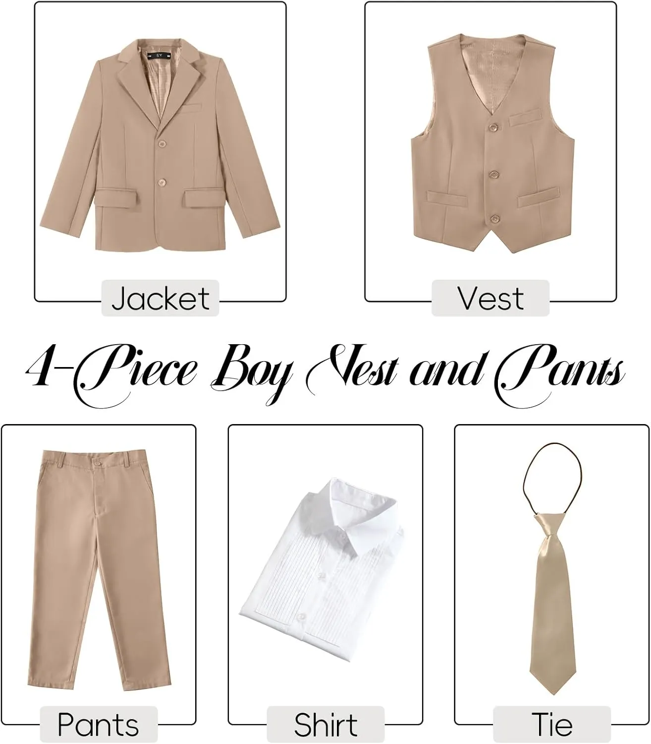 Boys Suits for Kids Formal Dress Suit Set Complete Outfit
