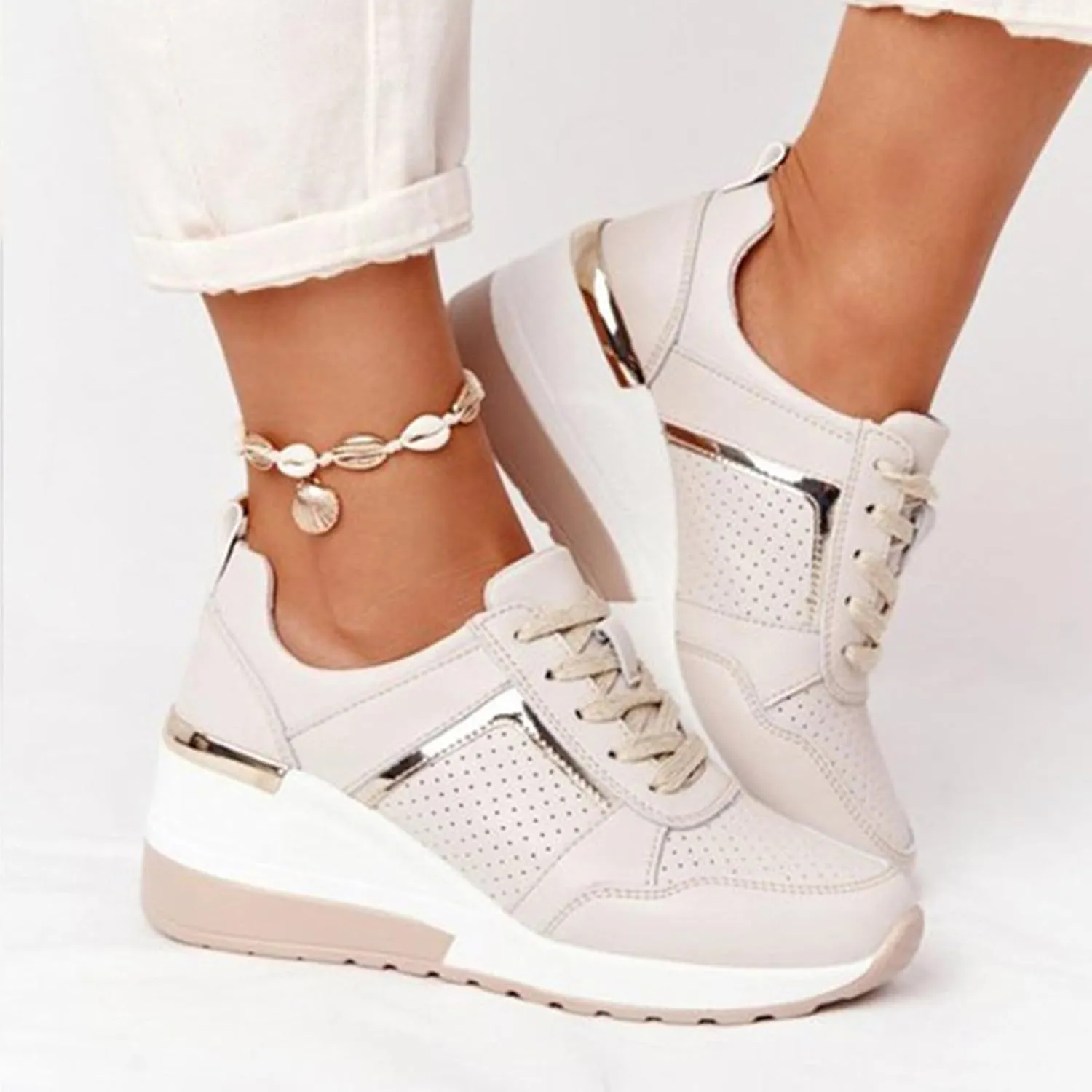 Breathable Fashion Sneakers for Women Non Slip Workout Fashion Tennis Running Sneakers Shoe for Elderly Women