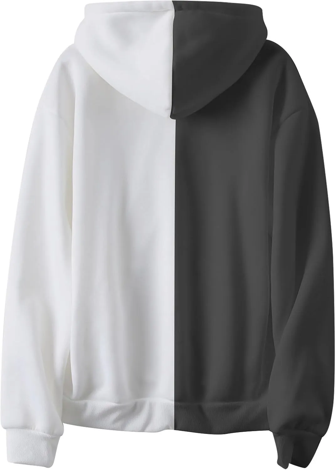 BTDECLAR 2023 Fashion Color Block Hoodie for Women Casual Long Sleeve Oversized Sweatshirts Pocket Zip Up Hoodies Jacket Tops