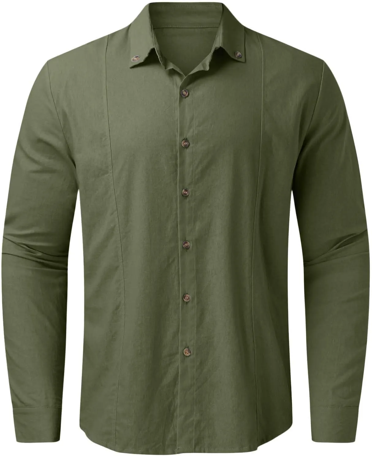 Cambkatl Mens Cotton Linen Dress Shirts Shirts Button Down Business Casual Shirts Long Sleeve Summer Beach Shirts