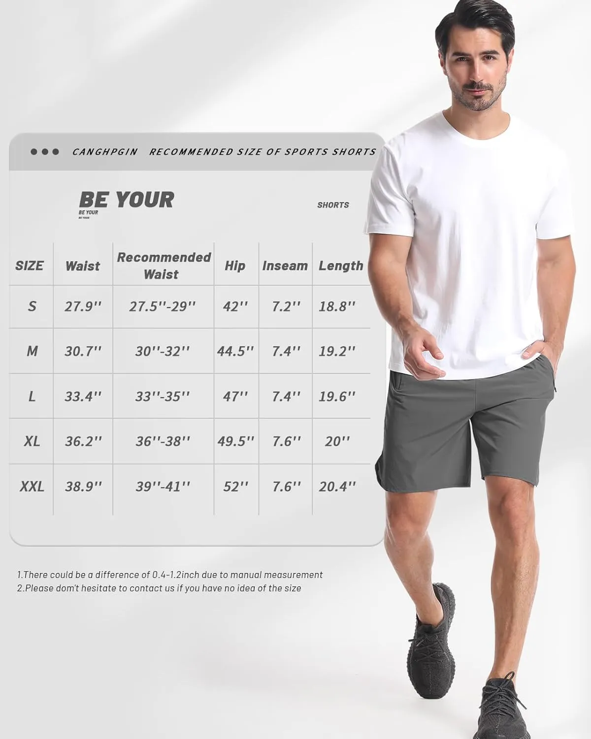 CANGHPGIN 2 Pack Mens Workout Athletic Shorts 7 inch Inseam Quick Dry Hiking Shorts Men Lightweight Sports Gym Shorts Running
