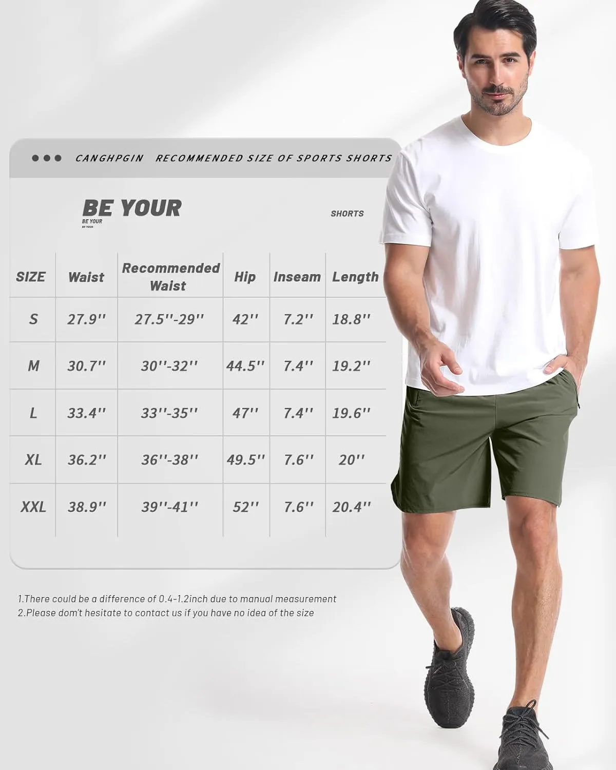CANGHPGIN 2 Pack Mens Workout Athletic Shorts 7 inch Inseam Quick Dry Hiking Shorts Men Lightweight Sports Gym Shorts Running
