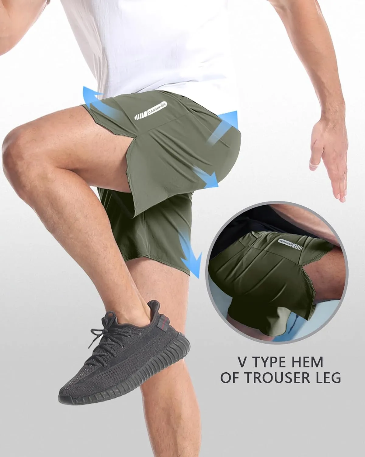 CANGHPGIN 2 Pack Mens Workout Athletic Shorts 7 inch Inseam Quick Dry Hiking Shorts Men Lightweight Sports Gym Shorts Running