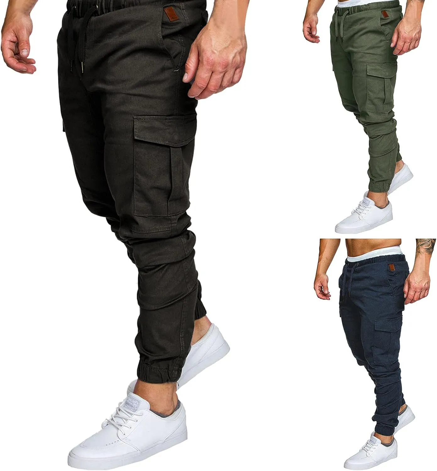 Cargo Pants for Men,Mens Joggers Slim Fit Chino Cargo Pants Outdoor Fashion Casual Athletics Pants Harem Pants