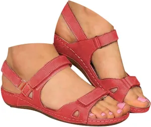 Casual Sandals Women Arch Support Wedge Sandals for Women Open Toe Shoes Comfortable Strap Beach Sandals