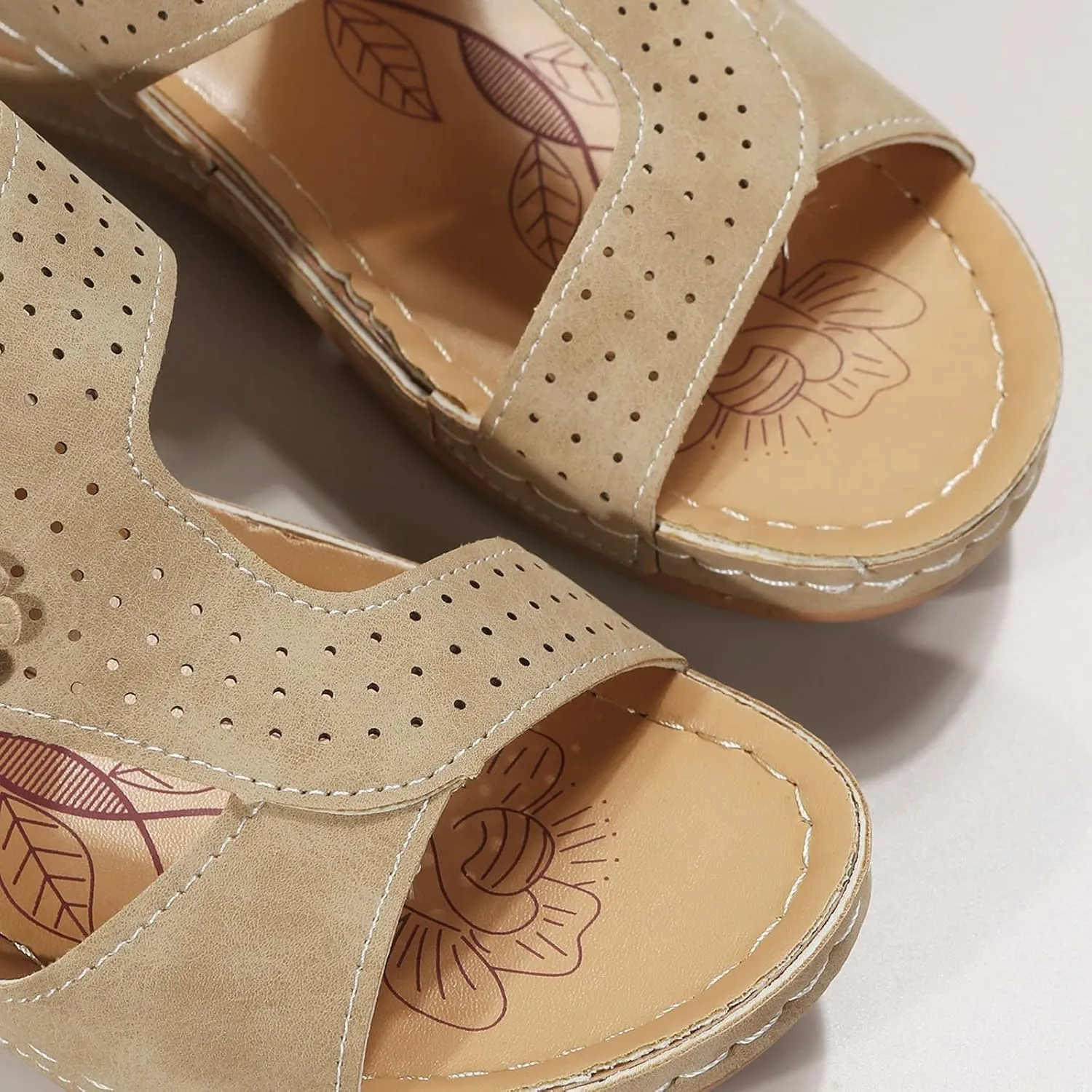 Casual Sandals Women Flat Platform Sandals for Women Orthopedic Open Toe Shoes Slip On Casual Sandals