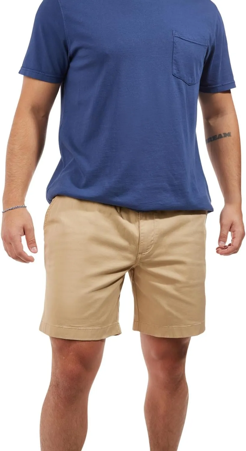 Chubbies Chino Shorts Men 7 Inch - Mens Shorts Casual with Elastic Waistband, Side and Back Pockets, Stretch Cotton Blend