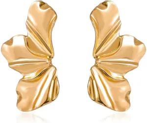 Chunky Gold Earrings Statement Trendy Stud Earring 14K Gold Plated Gold/Silver Dainty Hypoallergenic Earrings(ST-1017)