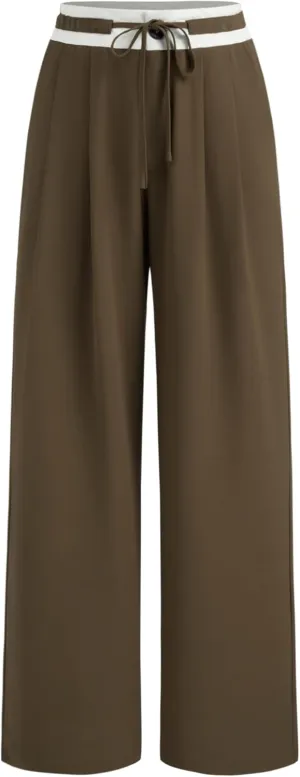 CIDER Women's High Waisted Wide Leg Pants Drawstring Business Casual Dress Pants Trendy
